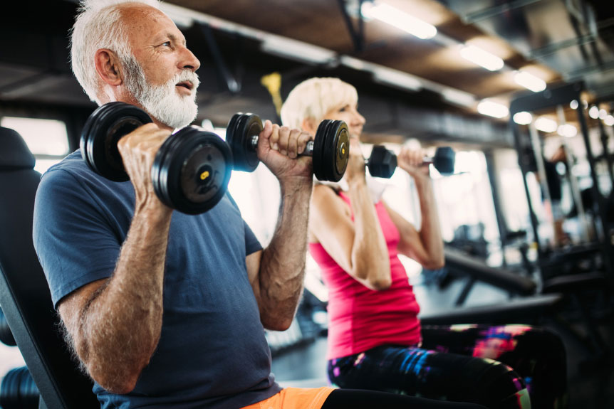 couple working out with weights