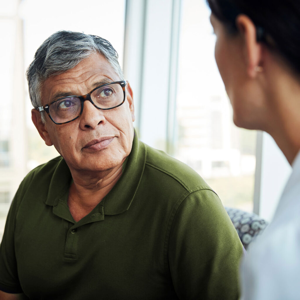 Man consulting with a doctor