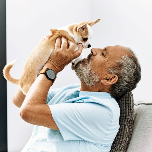 Man-with-puppy man with puppy